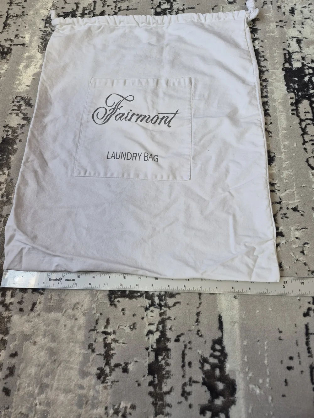 Official Fairmont Hotel Laundry Bag cotton large 22.5×18 with pocket